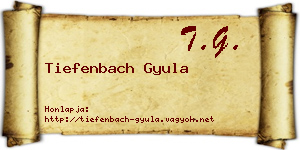 Tiefenbach Gyula névjegykártya